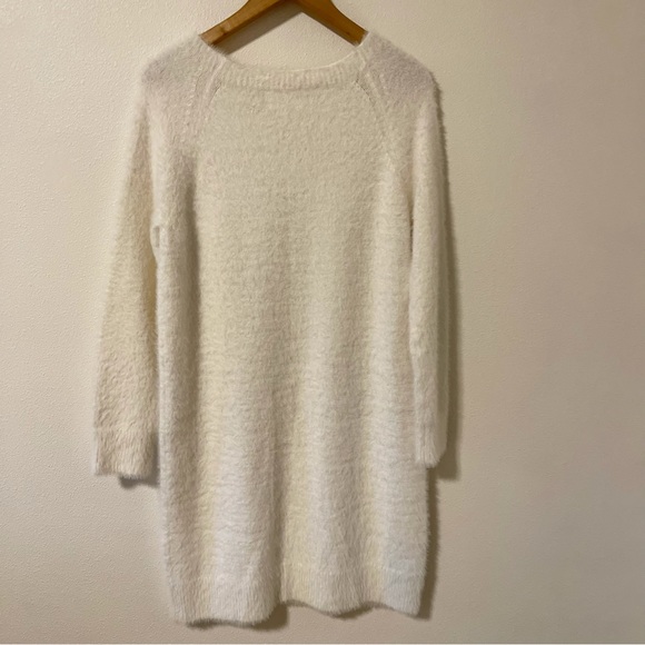 Lou & Grey Lashout Sweater Dress White Long Sleeve Crew Eyelash-Small - Picture 4 of 11